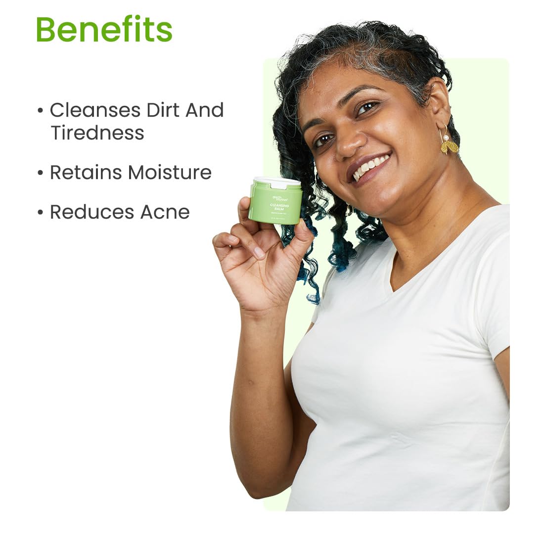 Earth Rhythm Matcha Cleansing Balm & Cleansing Pad, Easily Removes Stubborn Face & Eye Makeup - 50 gm