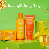 Rivona Naturals Skin Essentials Brightening Kit |Gift Box To Pamper Your Loved Ones |100% Natural Rivona Products | Pack of 4 |Pampering Kit for Birthday, Anniversary & All Occasions | 100% Vegan