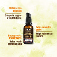 WOW Skin Science Caffeine Face Serum - Quick Absorbing - OIL FREE - Anti-Aging & WOW Skin Science Red Onion Black Seed Oil Shampoo with Red Onion Seed Oil Extract Combo
