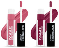 INSIGHT Non Transfer Matte Lip Color, 4Ml (19 Dive) & Matte Lip Color, 4Ml (04 Ferocious Pink)