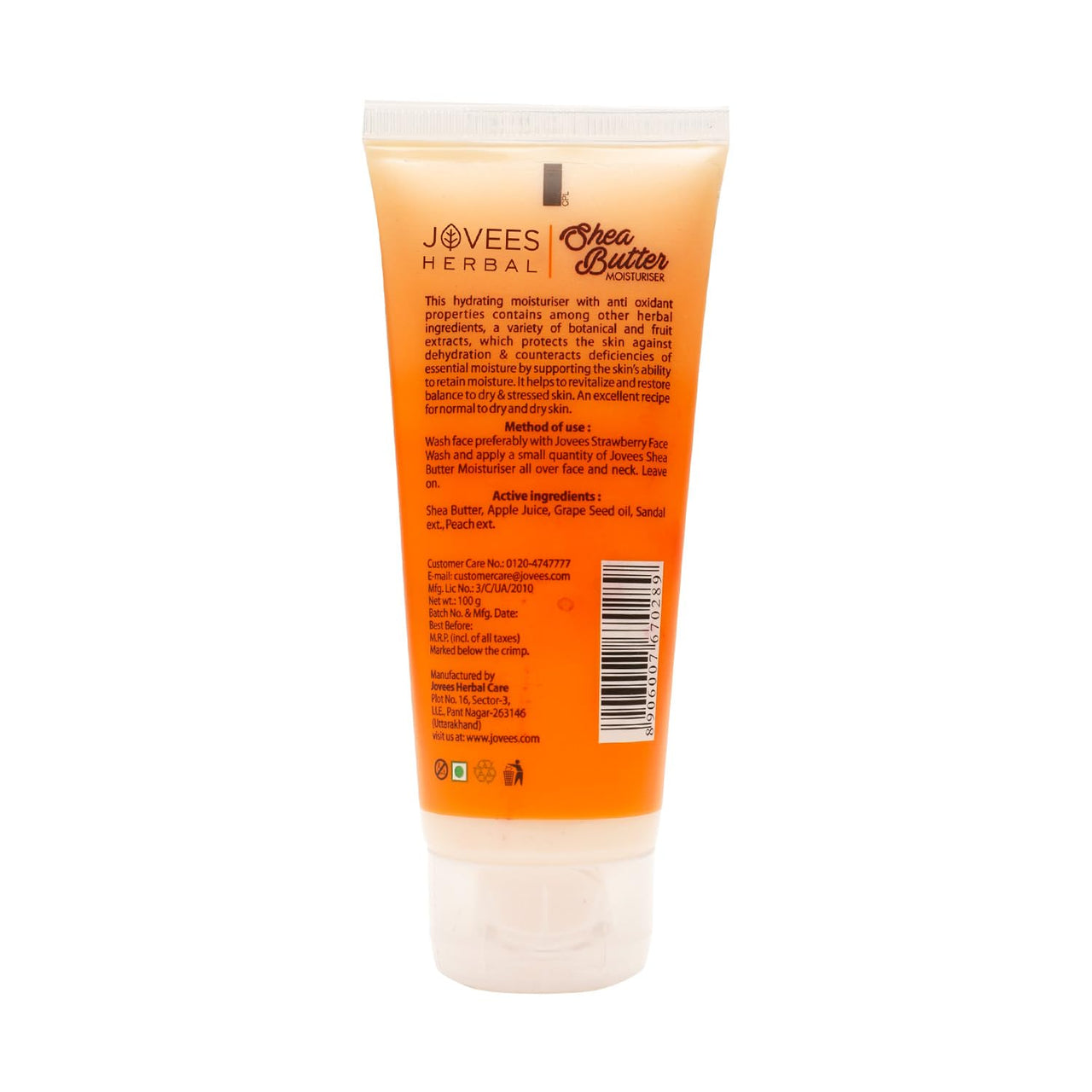 Jovees Herbal Shea Butter Moisturiser | With Shea Butter & Fruit Extracts | Reduces Skin Inflammation & Restores Hydration | For Normal & Dry Skin 100g