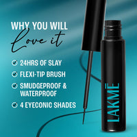 Lakmé 9 to 5 Eyeconic Liquid Eyeliner Matte Finish, Waterproof, Smudgeproof 24 Hrs,Green, 4.5 ml