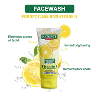 Nature's Essence Vitamin C Gel Face Wash | Infused with Yuzu Lemon & Niacinamide | Eliminates Excess Oil & Dirt | Brightens Skin | Removes Dark Spots, 50gm