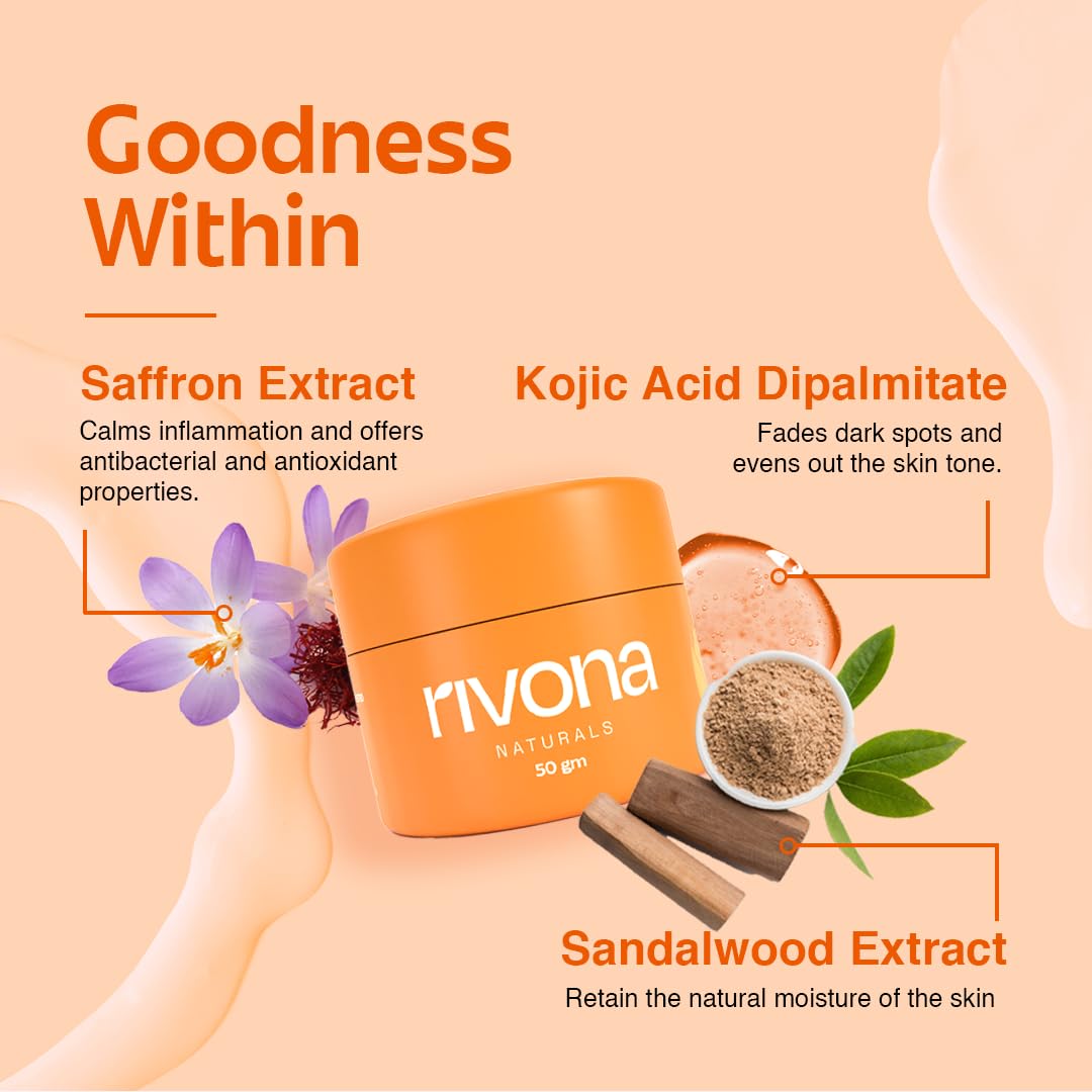 Rivona Naturals Honey & Saffron Face Wash (100 ml) + Honey & Saffron Face Cream (50 gm) Combo For Healthy, Fresh and Glowing Skin