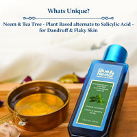Blue Nectar Anti Dandruff Hair Oil with Neem & Tea Tree Hair Oil | Ayurvedic Non-Sticky Hair Oil for Dry Scalp and Dandruff | Plant Based Hair Oil for Men & Women (12 Herbs, 200ml)