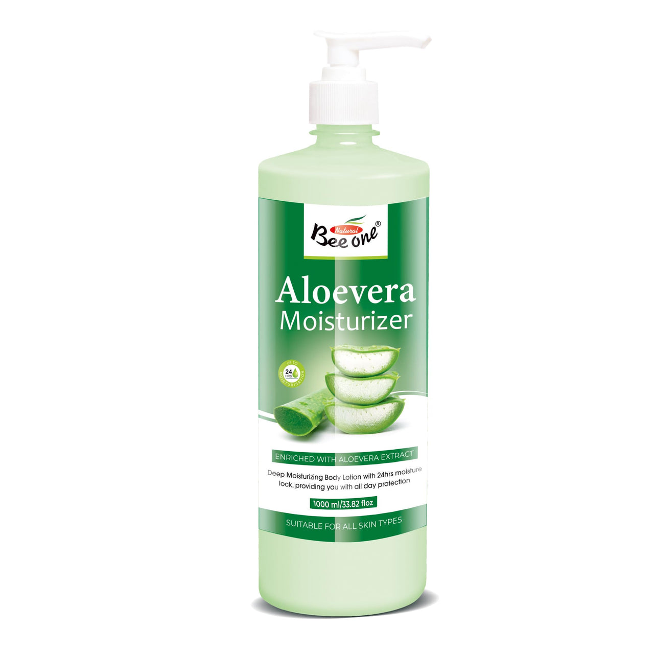 Bee One 24 Hr Aloevera Moisture Lock Body Lotion 1000ml | Hydrating Formula for Soft & Supple Skin, Long-Lasting Moisture & Nourishment | Suitable for all skin types