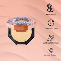 Lakyou Beauty Diamond High Coverage Compact Powder 15g | Full Coverage | Matte Finish | Pore-Minimizing | SPF 30 | Long-Lasting | Lightweight | Oil-Control | Portable| Shade-01(White Ivory)