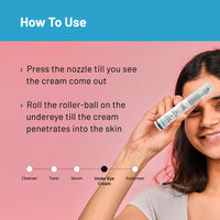 Chemist At Play Under Eye Cream with 2% Revital Eye & Quinoa Extract | For Reducing Dark Circles, Puffiness, Wrinkles, Crows Feet | Lightweight, Hydrating | Plant-Based Ceramides | 100% Vegan | Cooling Gel & Roller for Men & Women | 15 g