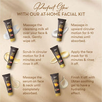 WOW Skin Science Ubtan Radiance Facial Kit for Glowing Skin|Helps Remove Tan and Gives Radiant Skin | 6 Easy Steps | Suitable for All Skin Types | Free Rose Water | Pack of 7