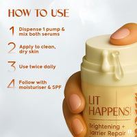 Numour Lit Happens Dual Brightening Serum 20ml| 33% Actives 15% Vitamin C+10% Niacinamide+ 2% TXA |Fades Dark Spots & Brightens|Dermat Tested, Sensitive Skin Safe| Face Serum For Men & Women