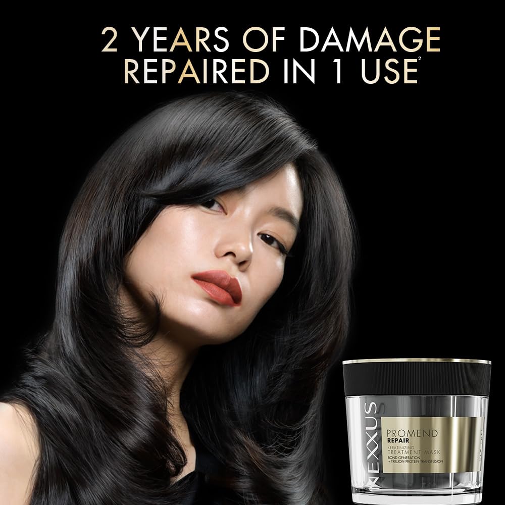 Nexxus Promend Repair Keratinizing Treatment Mask For Damaged Hair 200ml | 12 X Stronger | 200% Smoother | Crafted with Magnolia Parfum Fragrance Profile