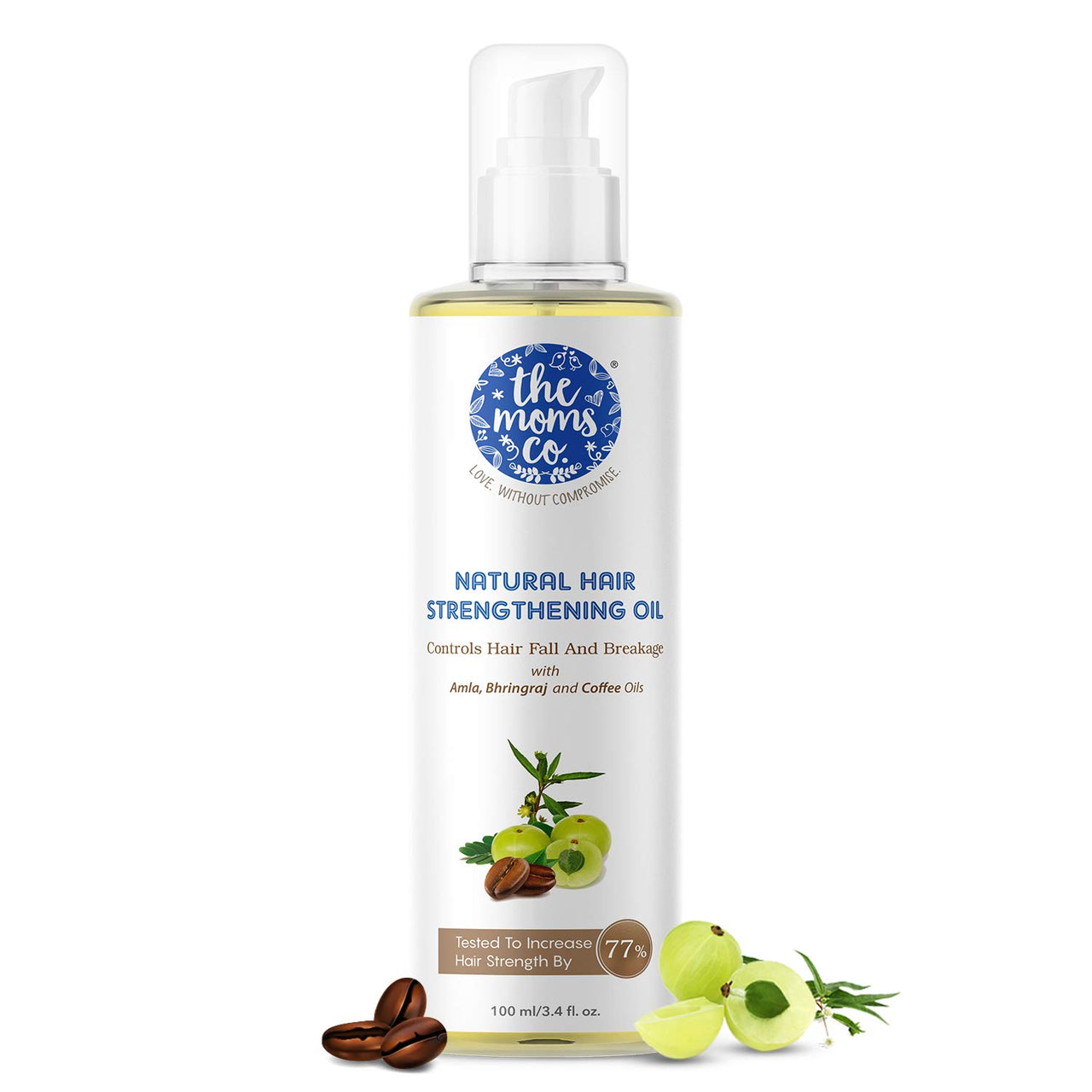 The MomsCo The Moms Co Natural Hair Strengthening Oil - Controls Hairfall With Amla Oil, Bhringraj Oil, Coffee Oil, Tea Tree Oil (100ml), 100 ml