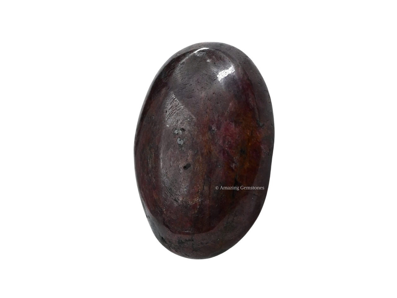 Small Ruby Palm Stone - Pocket Massage Worry Stone for Natural Body Chakra Balancing, Reiki Healing and Crystal Grid Ruby - Small