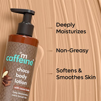 mCaffeine Deep Moisturizing Choco Body Lotion for Dry Skin (Pack of 2) | All Season Moisturizer for Body with Cocoa Butter & Shea Butter | Non-Sticky Body Lotion for Women & Men (500ml)
