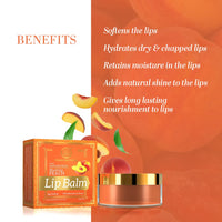 Khadi Natural Peach Lip Balm with Beeswax and Shea Butter | Natural Lip Balm for Soft & Hydrated Lips | Herbal Lip Balm for Chapped Lips | Free from Harsh Chemicals | Unisex Lip Balm