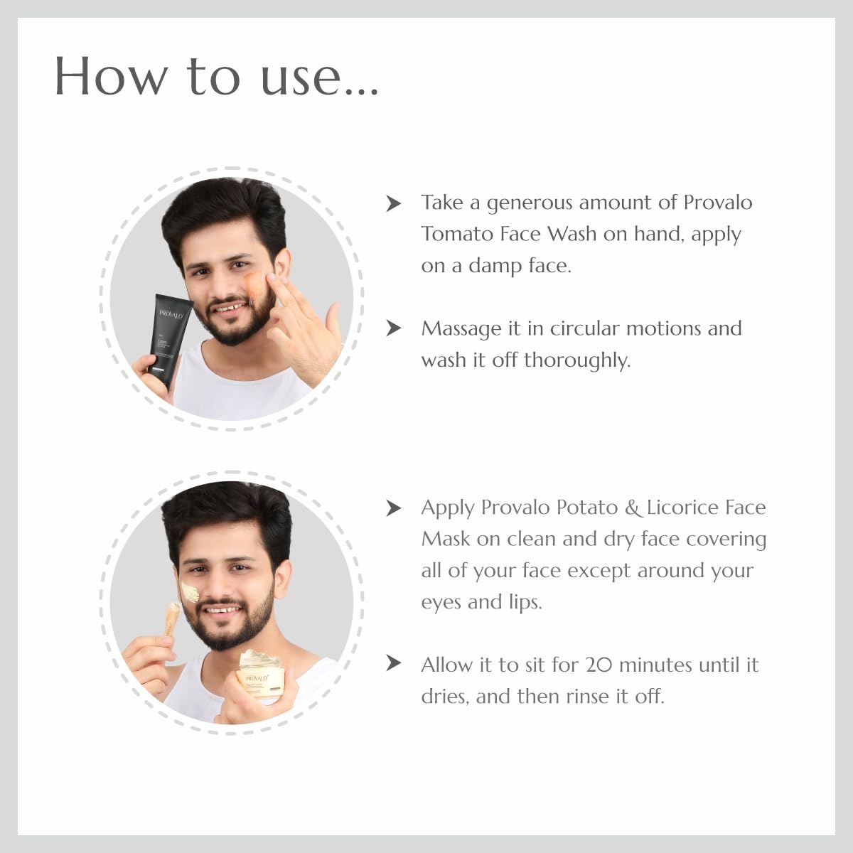 Provalo Men Care Combo - Tomato Natural Face wash 100ML And Potato Face Mask 100ML | Skin, De Tan, Oil Control and Pigmentation | For Oily, Acne Prone and Dry Skin