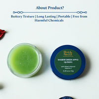 Blue Nectar Shubhr Green Apple Lip Balm & Gloss With Ghee & Natural Vitamin C for Dry Chapped Lips with intense moisturization |100% Ayurvedic|Paraben & Sulphate Free| (10g, 10 Herbs))