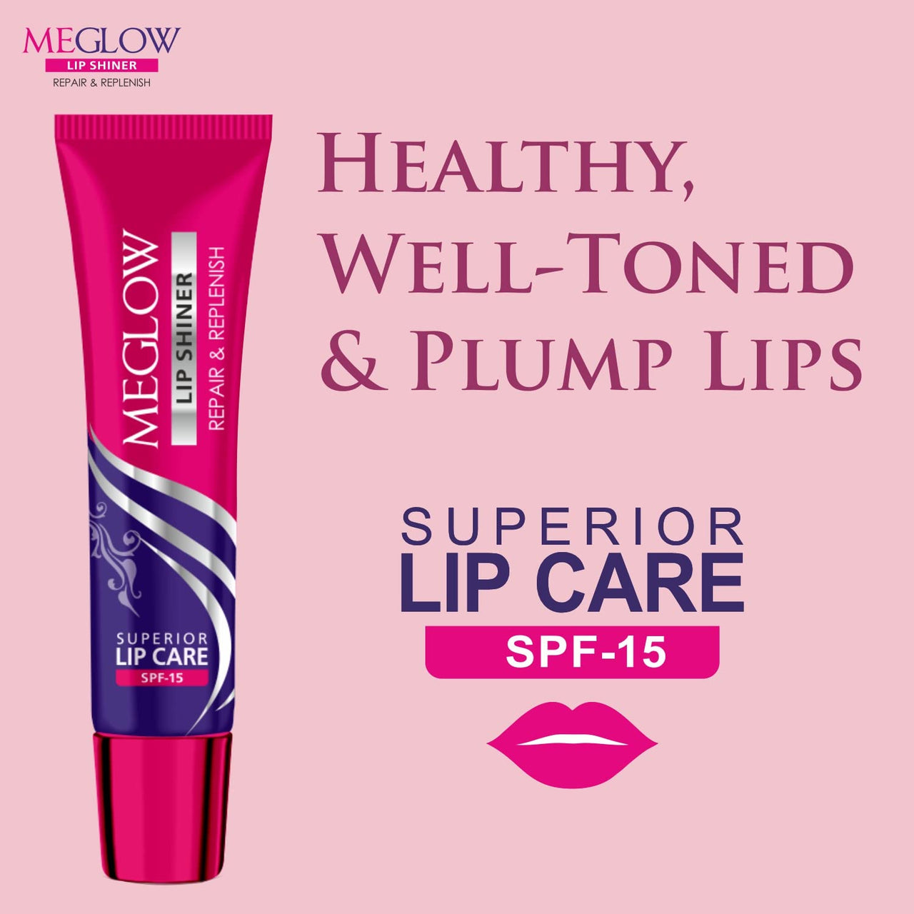 Meglow Beauty BB+ Cream (30g) with SPF 15 Brightening, Moisturizing and Instant Complexion Enhancement and Enriched with Natural Ingredients Meglow Lip Shiner (15g)- Combo Pack of 2