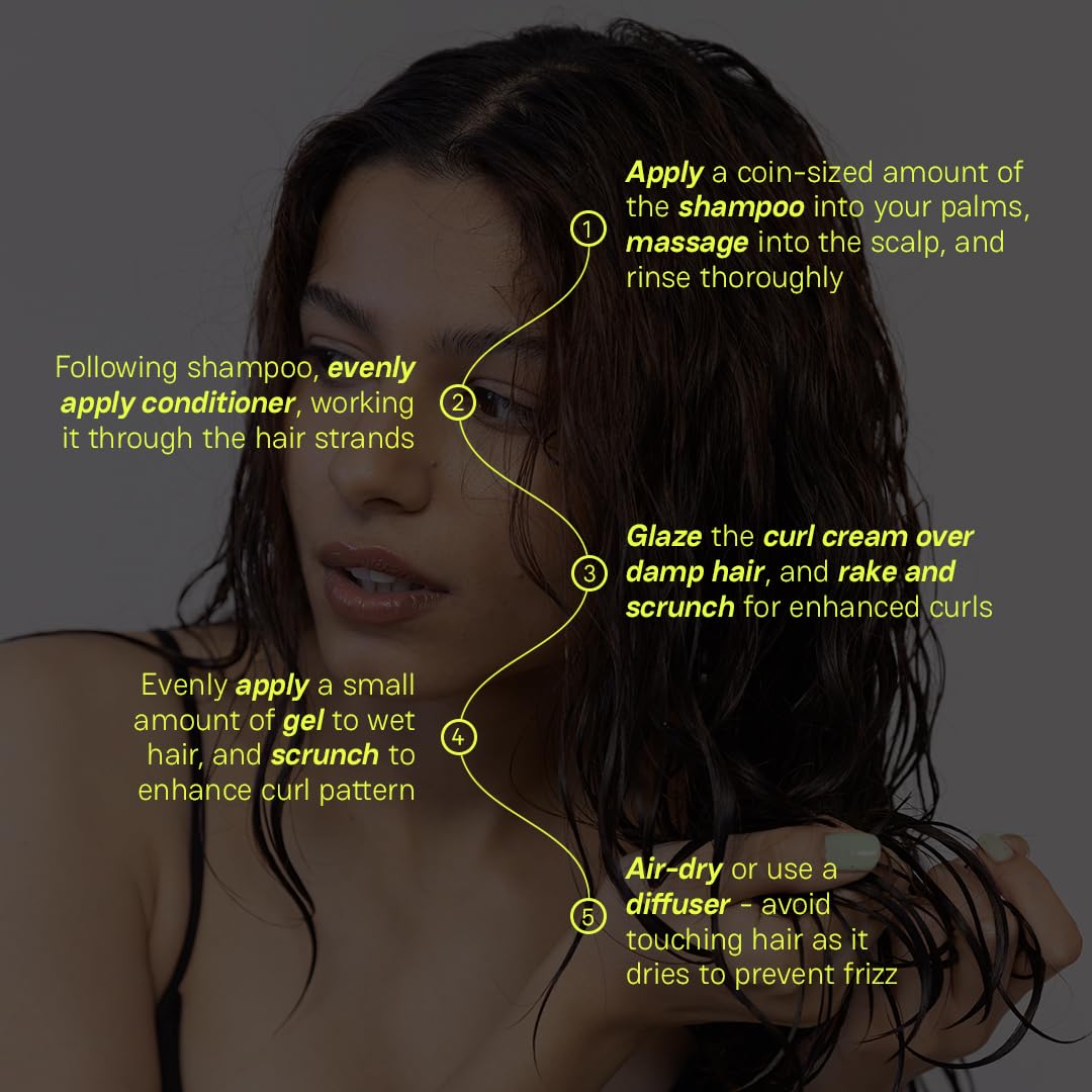 MOXIE BEAUTY Curly Hair Routine Set | Boosts Curl Definition & Retains 96% Moisture | Gentle Cleansing Shampoo, Ultra Hydrating Conditioner, Flexi Styling Serum Gel & Super Defining Curl Cream