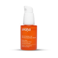Asaya 10% Vitamin C Face Serum for Brightening & Glowing Skin | With 5% Niacinamide & Hyaluronic Acid | Dark Spot Correcting & Barrier Support | For Skin Radiance | Non Irritating & Non Sticky | Brightening Serum for Dull Skin | Reduces Dark Spots | Treat