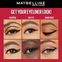 Maybelline New York 48-Hour Dip In Tattoo Eye Liner - Black, Smudge-proof and Heat Resistance, Waterproof Eyeliner. Maybelline 2x Hyper-condensed Carbon Black Eyeliner | 2.1 ml