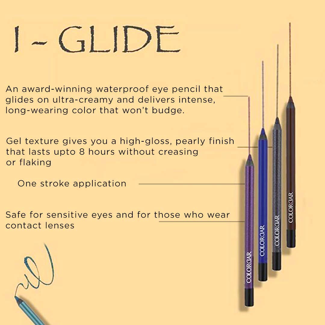 Colorbar I-Glide Eye Pencil - New Electra -[004] | High Gloss Finish | Waterproof | Lasts upto 8 hrs | Safe for sensitive eyes(Electra) Brown