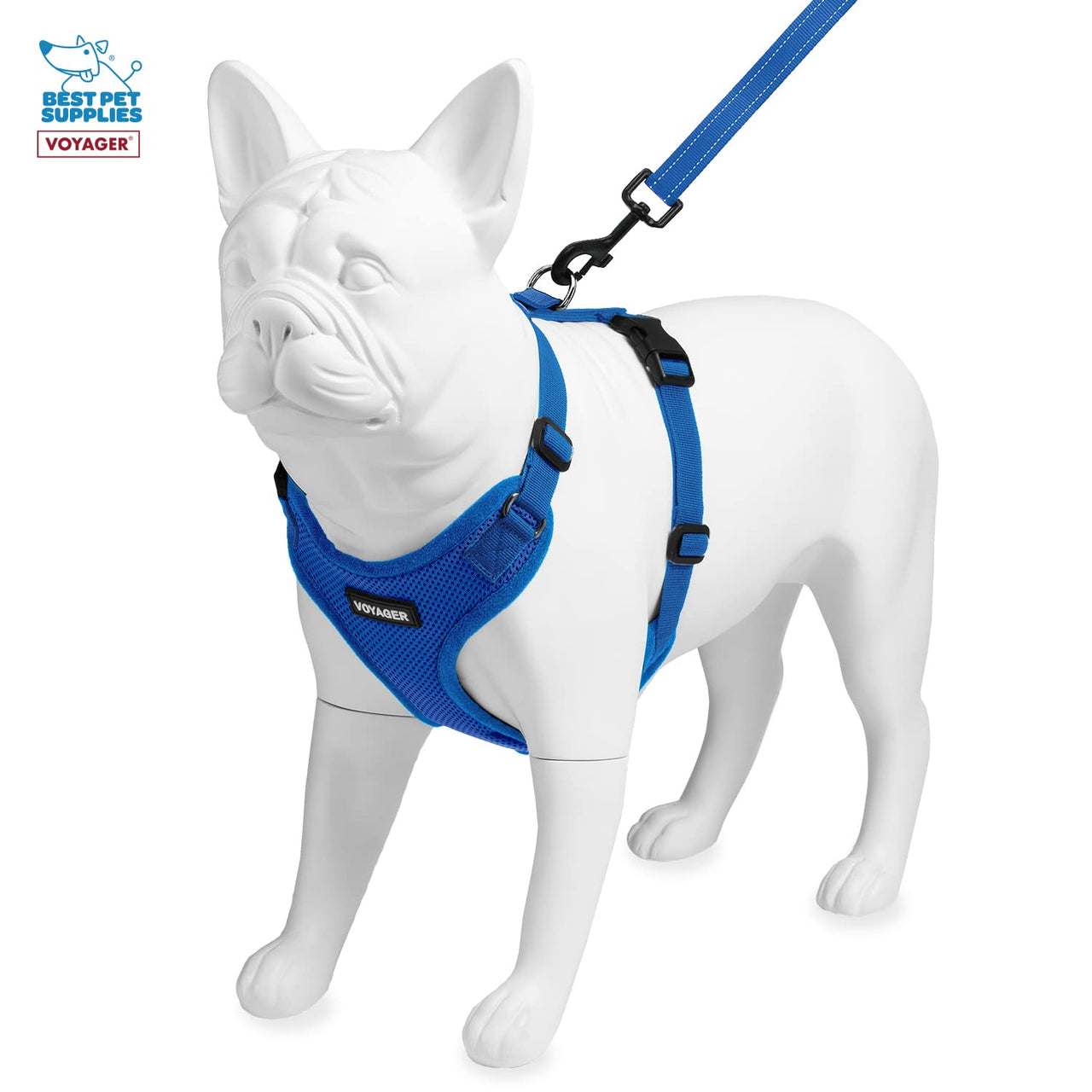 Voyager Step-in Lock Dog Harness w Reflective Dog Leash Combo Set with Neoprene Handle 5ft - Supports Small, Medium and Large Breed Puppies/Cats by Best Pet Supplies - Royal Blue, XL Harness Leash Set (Royal Blue) XL (Chest: 23 - 28")