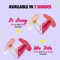 MyGlamm POPxo Blush & Highlighter Combo - It's Giving (Coral & Gold) | Face Makeup Kit for Women with Highlighter & Blush Stick | Twisting Heart Shape | Rich Blush | Natural Finish Highlighter |2.5g each