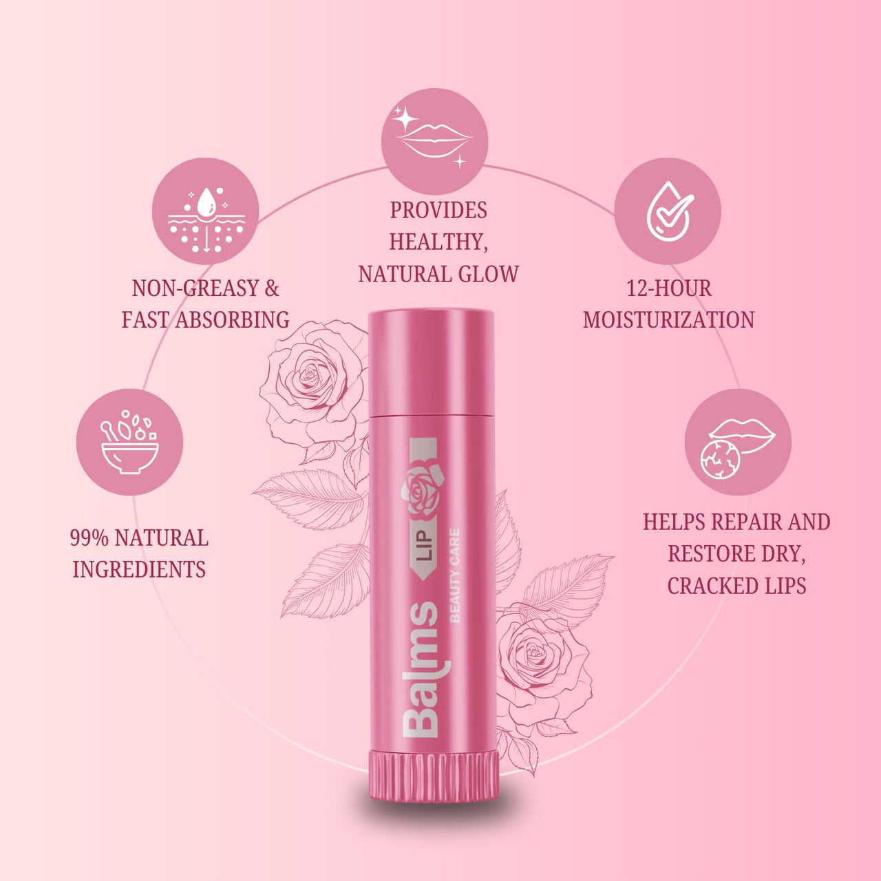 Lakyou Beauty Cherry Shine Lip Balm | 12 HR Moisturizing & Repair | 99% Natural | Hydrating & Nourishing Lip Care | 3g
