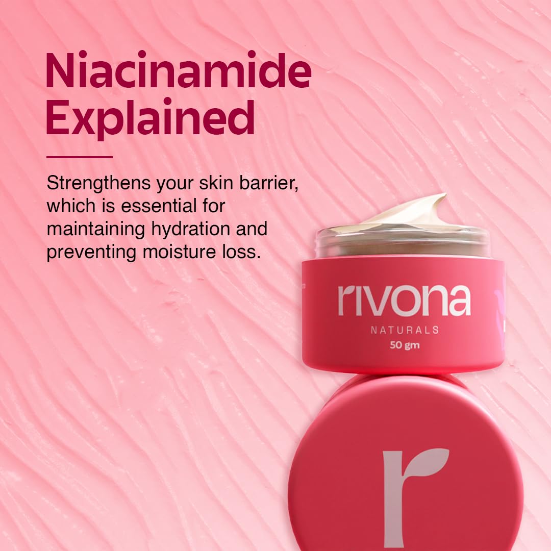 Rivona Naturals Bright Pink Face Cream | Long-Lasting Hydration | Light make up look | Vegan | Niacinamide & Mulberry Extracts| Tinted moisturiser | 50 gm (Warm Beige, 50 g (Pack of 1))