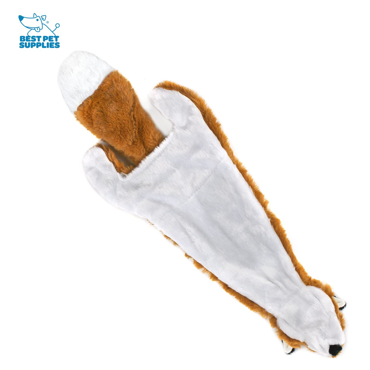 Best Pet Supplies 2-in-1 Stuffless Squeaky Dog Toys with Soft, Durable Fabric for Small, Medium, and Large Pets, No Stuffing for Indoor Play, Holds a Plastic Bottle - Fox, Raccoon, Medium