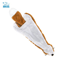 Best Pet Supplies 2-in-1 Stuffless Squeaky Dog Toys with Soft, Durable Fabric for Small, Medium, and Large Pets, No Stuffing for Indoor Play, Holds a Plastic Bottle - Fox, Raccoon, Medium