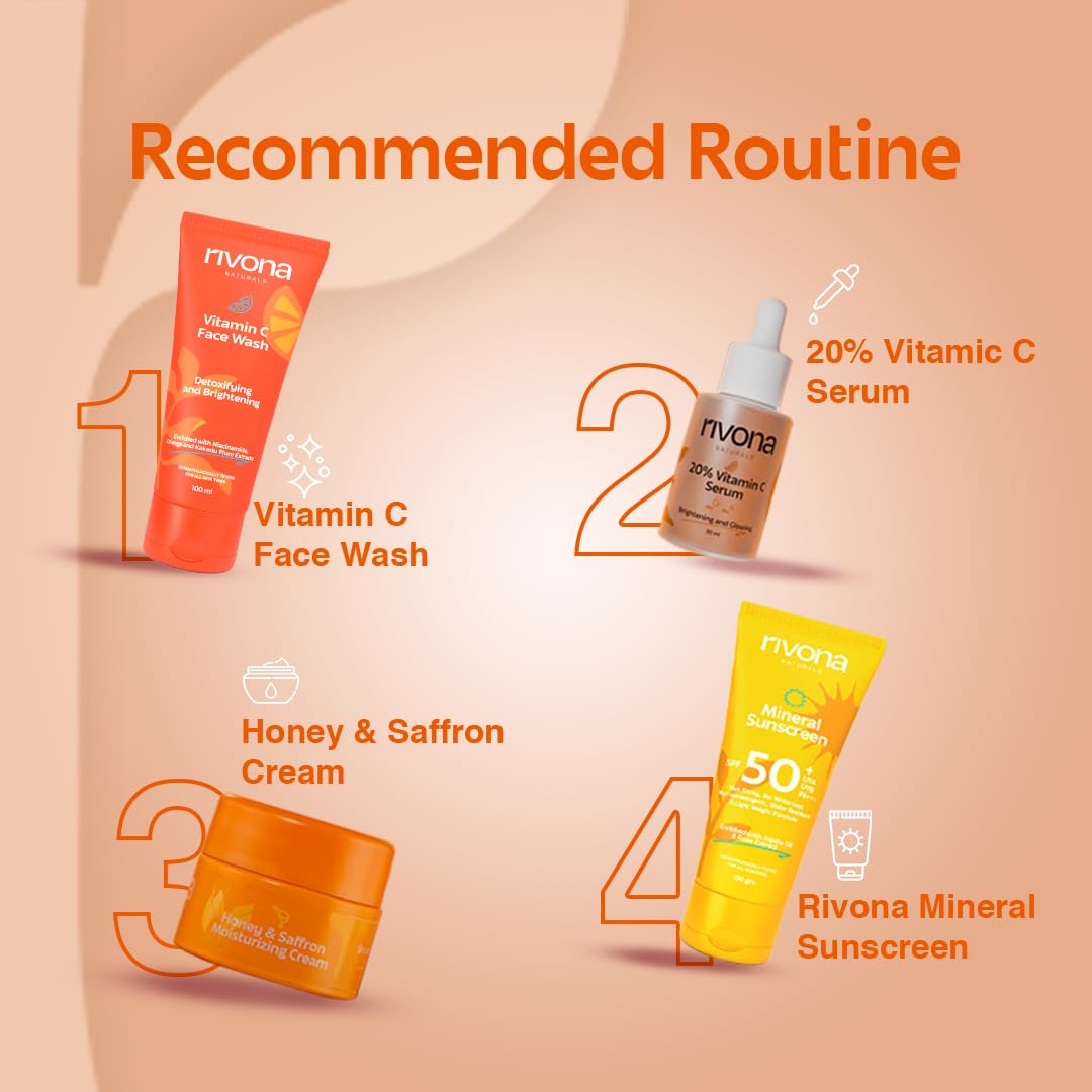 Rivona Naturals Honey & Saffron Face Cream | Brightening face cream with niacinamide and kojic | Glowing and Nourishing Skin | For Men,Women |Vegan,Dermatologically | 50 gm