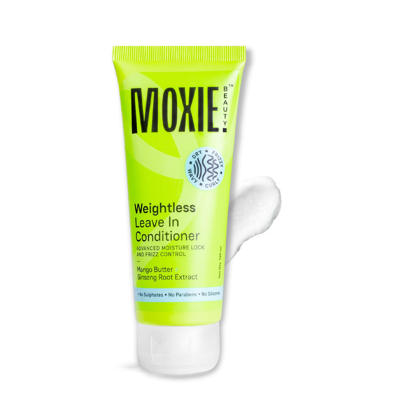 MOXIE BEAUTY Weightless Leave-In Conditioner For All Hair Types - 94% Hair Moisture Retention | Made With Mango Butter & Ginseng Root Extract | 120 ml