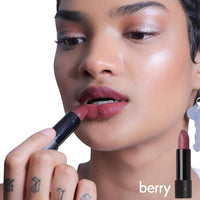 Ruby's Organics Semi-Matte Lipstick for Women All Indian Tones- Highly Pigmented, Moisturizing, Non Drying, Lightweight and Long Lasting- Lip Makeup, Synthetic Chemical Free- Berry, 3.7g