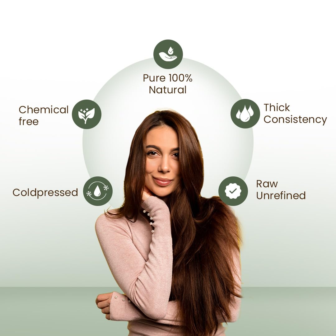 Rey Naturals Complete Hair Care Kit- Castor Oil+Coconut Oil+Almond Oil+Rosemary Oil+Teatree Oil
