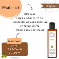 Mystiq Living Extra Virgin Olive Oil & Sweet Almond Oil Combo | For Hair, Skin And Baby Massage | Cold Pressed, Pure & Natural -400 ML (200 ML Each)