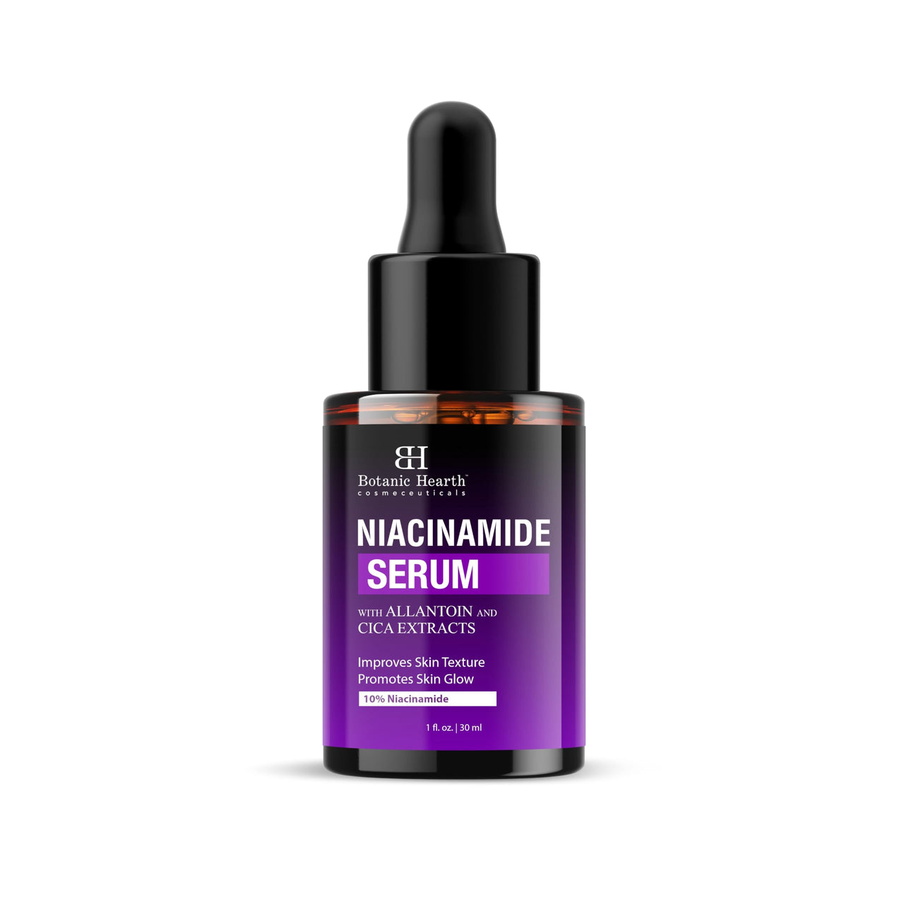 Botanic Hearth 10% Niacinamide Face Serum 30 ml with Allantoin, Zinc PCA, Cica & Hyaluronic Acid | Minimize Pores, Correct Dark Spots, Even Skin Tone | All Skin Types | For Women & Men