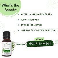 Mystiq Living Rosemary Essential Oil & Castor Oil for Hair Growth, Hydrating & Moisturising for Face & Skin | 100% Pure and Natural (100ml+15ml)