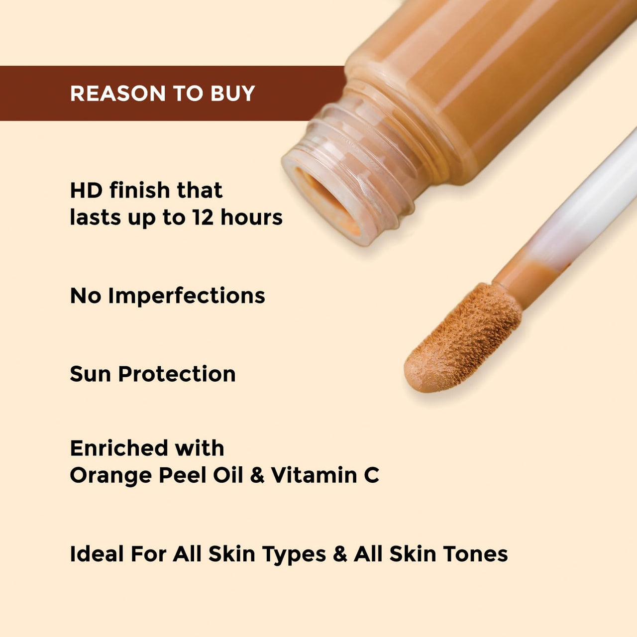 Soku All-Day Flawless Liquid Concealer for Women | Dark Spot Corrector | Concealer for Dark Circles | HD Finish | Long-Lasting | Suitable for All Skin Types & Tones | Shade - Mocha Mist - 3.5ml
