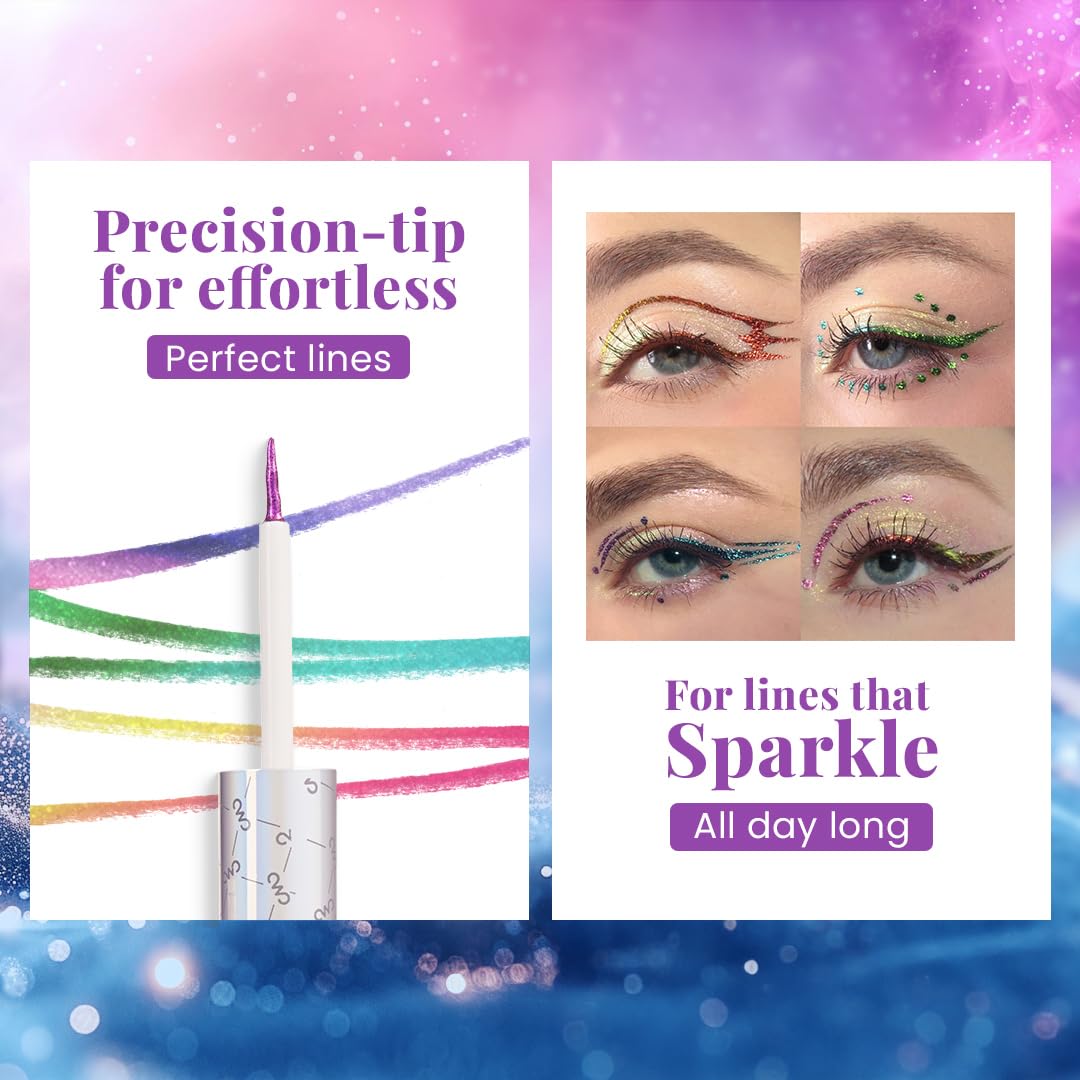 Charmacy Milano Stellar Duo-Chrome Eyeliner - Sirlus 1, Smudgeproof, Quick Dry & Long Lasting Eyeliner, Vibrant Eye Makeup For Women, 8 Shades (1.5 gms)