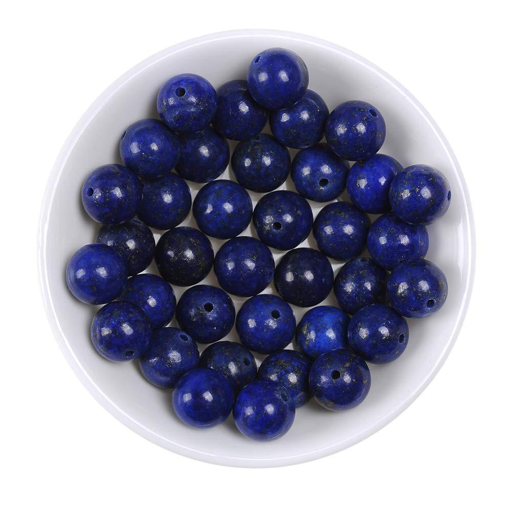 Natural Stone Beads 6mm Lapis Lazuli Gemstone Round Loose Beads Crystal Energy Stone Healing Power for Jewelry Making DIY,1 Strand 15"