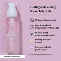 Solved Labs 10% Niacinamide Pink Serum Jelly | Hydrating with Vitamin B12| Reduces Dark Spots | Anti-Inflammatory, Sensitive & Acne-Prone Skin | Reduces pigmentation | Men & Women | 45 ml
