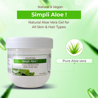 Passion Indulge Pure Aloe Vera Gel for Face, Hair & Skin | Simpli Gel for Soothing & Hydrating Gel for Acne, Sunburn & Dry Skin | Natural Moisturizer for All Skin Types - 200 ml