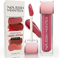 Nourish Mantra’s Jashn-E-Gulab Lipstick (3.5ml)/ Creamy Matte Liquid Lipstick with SPF/Water Proof/Smudge Proof/Transfer Proof/Long Lasting/Suits All Skin Tones