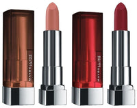 Maybelline New York Color Sensational Creamy Matte Lipstick, 656 Clay Crush, 3.9g and Maybelline New York Color Sensational Creamy Matte Lipstick, 695 Divine Wine, 3.9g