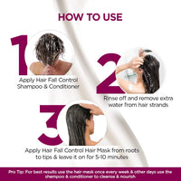 BBlunt Hair Fall Control Hair Mask 250 g + Hair Fall Control Shampoo 300 ml + Hair Fall Control Conditioner 250 g