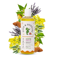 Tots & Bubbles Calming Baby Massage Oil with Sweet Almond & Olive Oil - 300 ml | Enriched with of Shea butter, Lavender & Mustard | Gentle on the skin, Free from Harmful Chemicals, No Artificial Scent