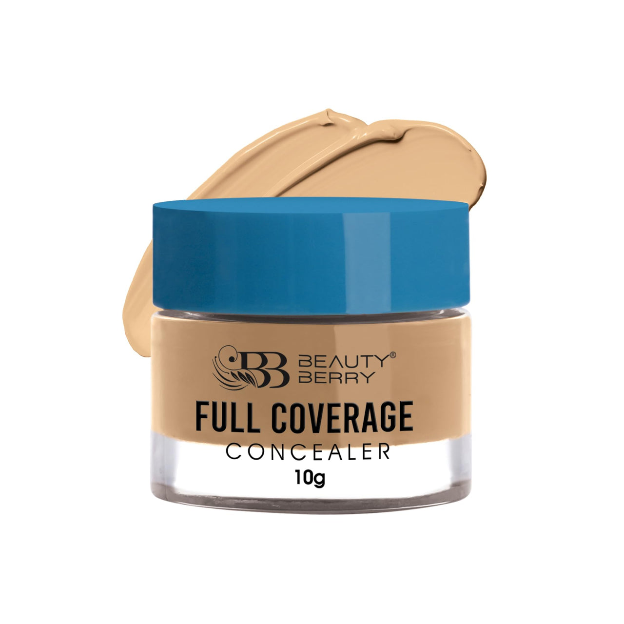 Beauty Berry Full Coverage Concealer - Natural Glow, 10g | Easy to Blend, Ultra Lightweight & Long Lasting Concealer | Creamy Texture, Highly Pigmented, Waterproof Concealer for Face Makeup