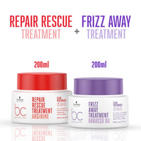 Schwarzkopf Professional Bc Keratin Smooth Perfect Treatment, Purple, 200 ml & Schwarzkopf Professional Bc Peptide Repair Rescue Treatment or Frizzy Hair, Red, 6.7 Fl Oz